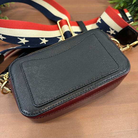 Marc Jacobs The Snapshot Bag Crossbody Black Wine Teal USA Strap - Picture 4 of 10